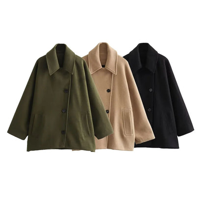 Dames Wintervest Oversized Warm Trenchcoat Stijl