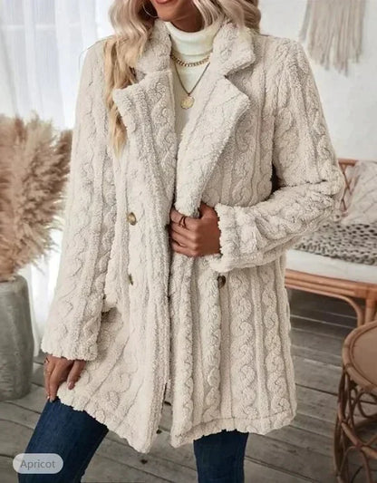 Lange Jas met Kraag en Mouwen Casual Stijl