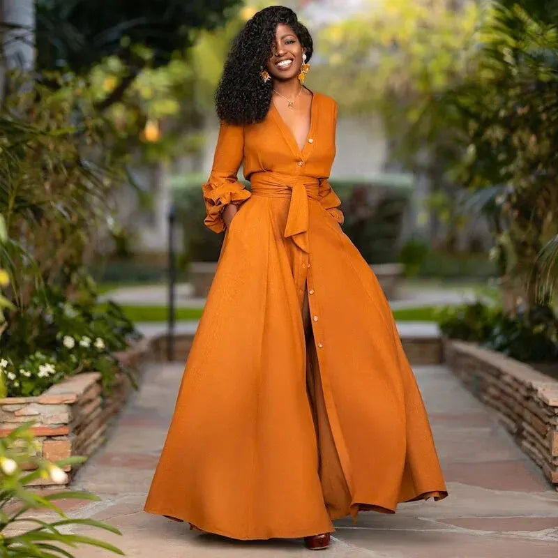 Lange Zomerjurk Maxi Jurk met Split Elegante Vrouwenjurk