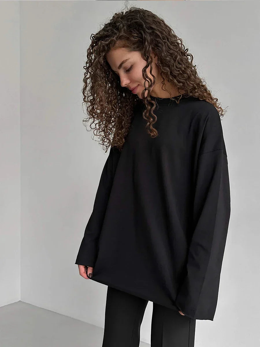 Oversized Trui Basic Lange Mouw