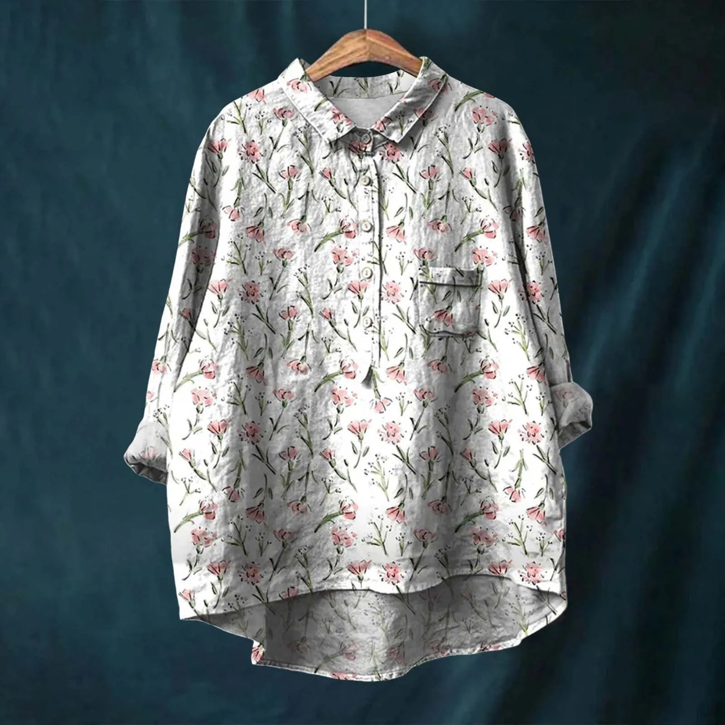 Bloemen Blouse Lange Mouwen voor Vrouw