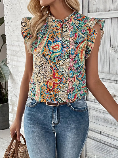 Vrouwelijke Blouse met Ruches en Kanten Borduursel