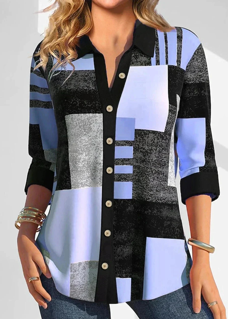 Vrouwelijke Blouse Geruit Casual Dagelijks