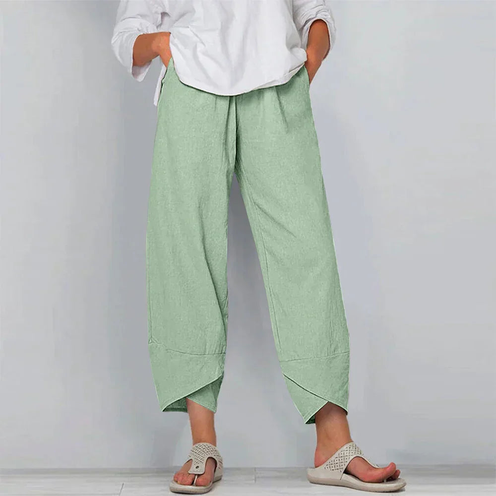 Linnen Broek Dames Zomer Luchtig Katoen Comfort
