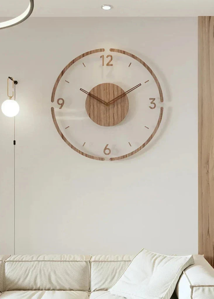 Houten Wandklok 30-35cm Massief Hout Stille Uurwerk Woonkamer Slaapkamer Kantoor Scandinavisch Design