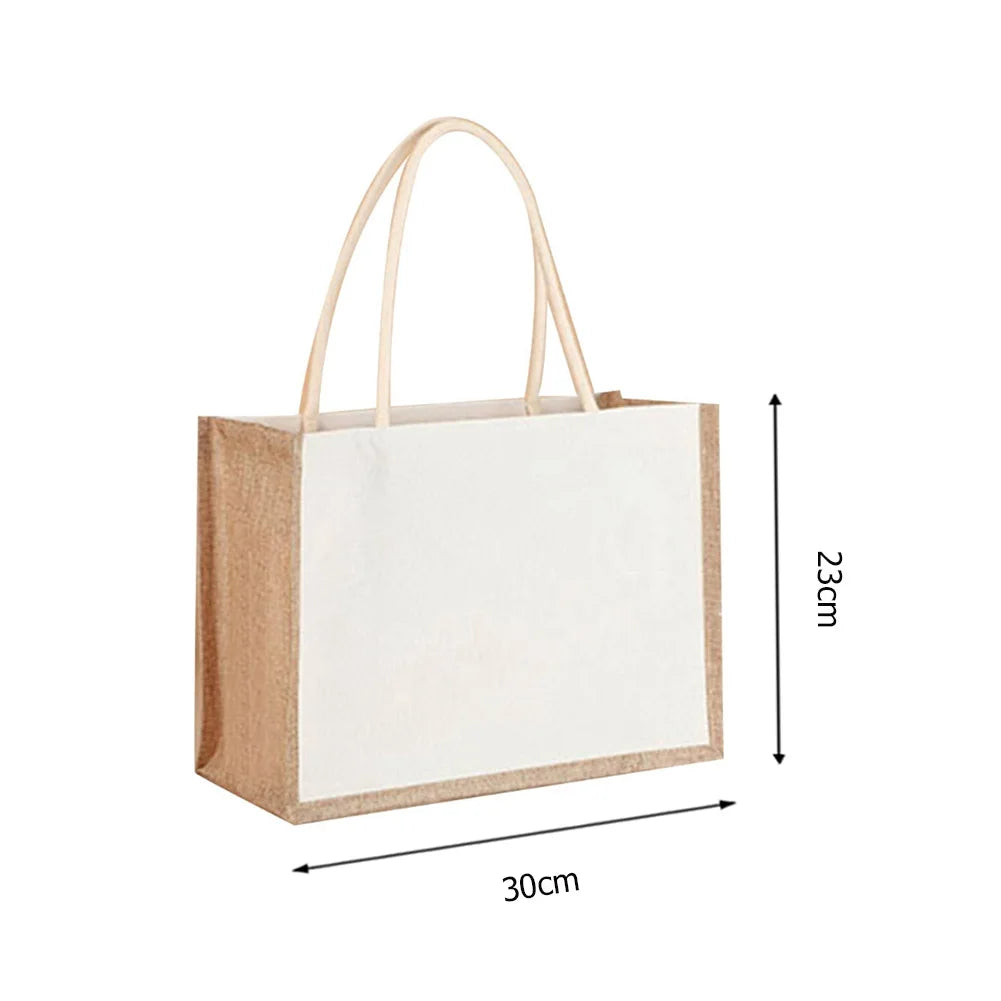 Jute Tote Shopper met Verstevigde Handvatten