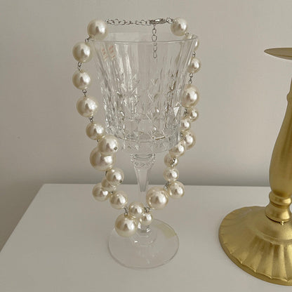 Elegante Parelketting Dames Rond Wit Feestelijk