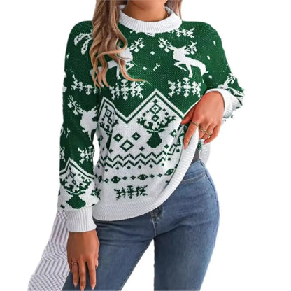 Kersttrui Dames Gebreid Warm Rood Groen Wintercharm