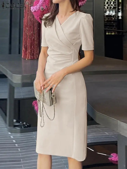 Zomerjurk V-Hals Elegant Lange Jurk voor Vrouw