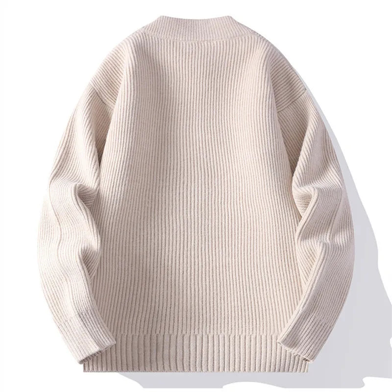 Heren Gebreid Vest met Ritssluiting Warm Grijs