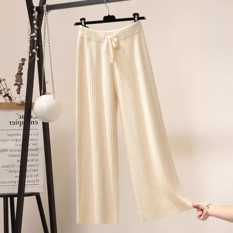 Dames Oversized Broek Zwart Gebreide Jogbroek