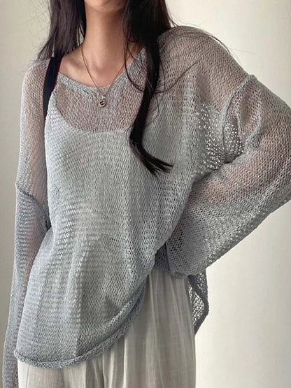 Dames Trui Lange Mouwen Streetwear Uitgesneden Model → Dames Trui Lange Mouwen Streetwear Oversized