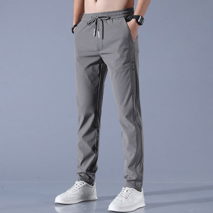 Mannen Chino Broek Comfortabel Zwart Grijze Pantalon