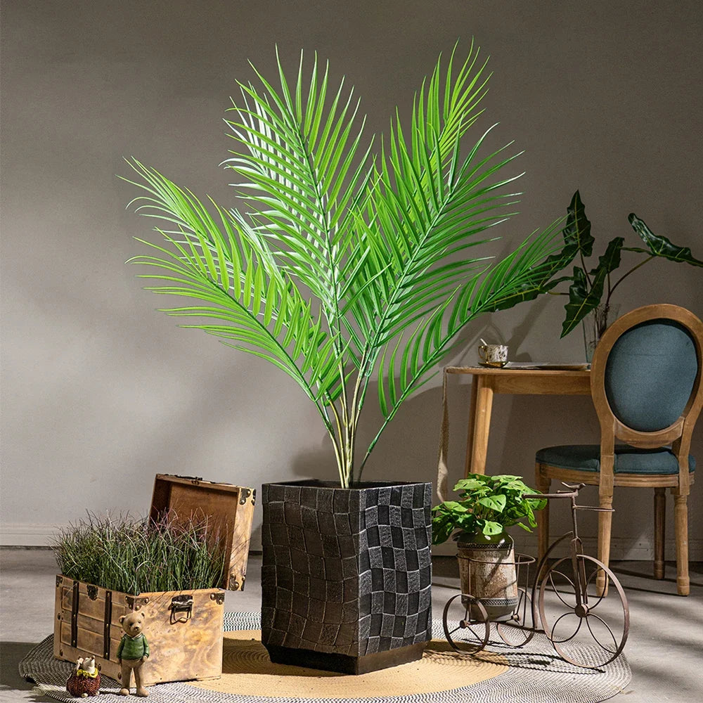 Kunstplant Areca Palm 50-88cm Tropisch Kunststof Woonkamer Kantoor Tuin Nep Palmboom Grote Kunstboom Binnen Buiten