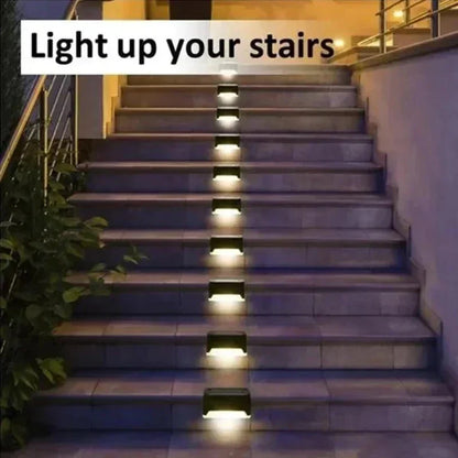 Zonnetuinlampjes Set 8 Stuks Trapverlichting Automatisch Warm of Koud Licht LED 0,5W PVC Waterdicht voor Trappen Terrassen Tuinpaden Zonne-energie Draadloos Schemeringssensor