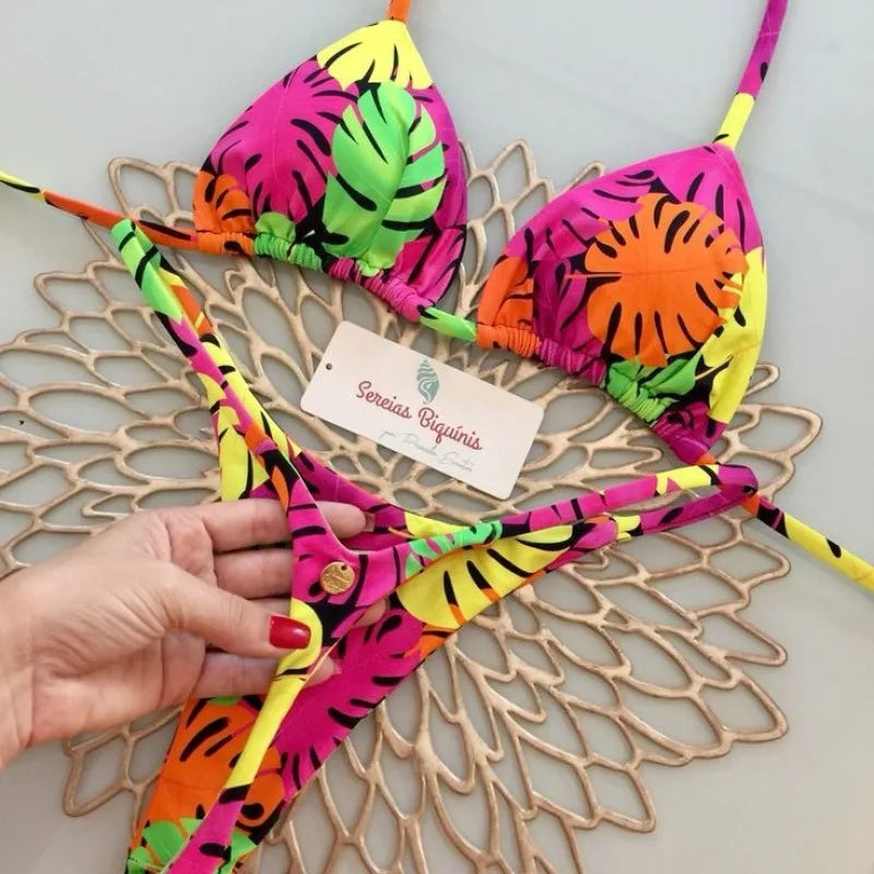 String Bikini Set van Zijde voor Vrouw