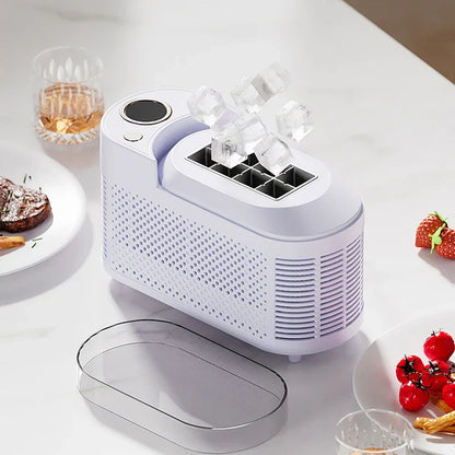 IJsmachine Compact Automatisch ABS Aluminium 120W Draagbaar Thuis Kantoor Camping Ijsblokjes Maker Mini Desktop Snel IJsblokjesmachine