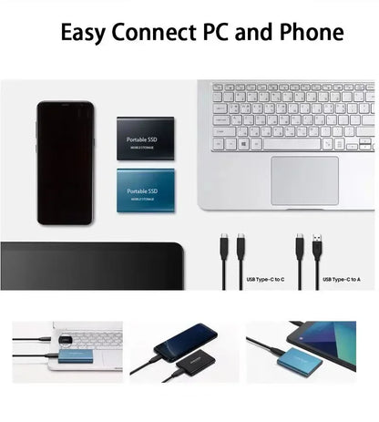 Externe SSD 128TB Ultrasnel USB-C 3.1 Draagbare Harde Schijf Compacte Opslag Universeel Compatibel voor Windows macOS Android Gaming Fotografie Backup Datoverdracht