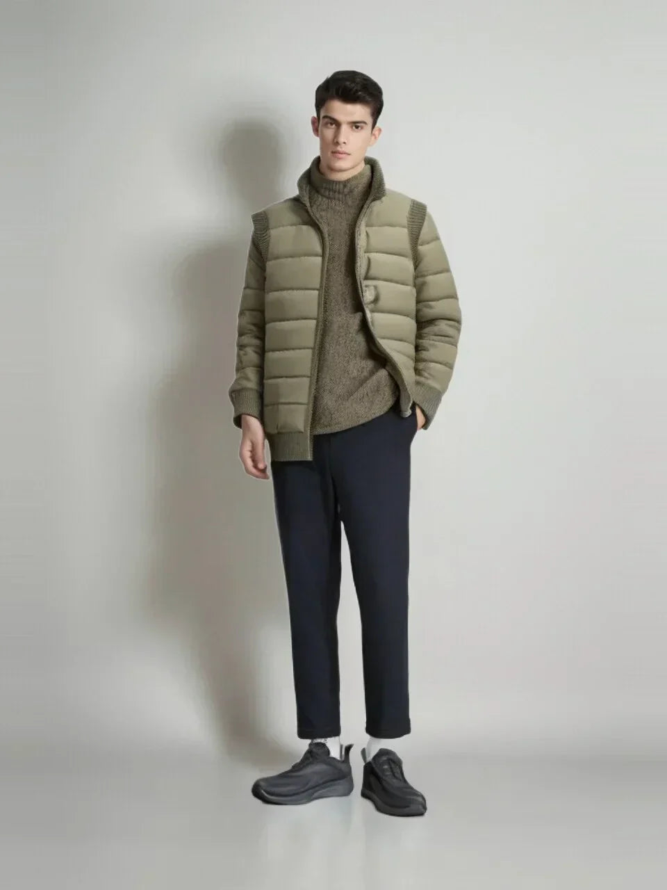 Heren Bodywarmer Gevoerd Warm Gewatteerd Sherpa Jas - StudioMarella