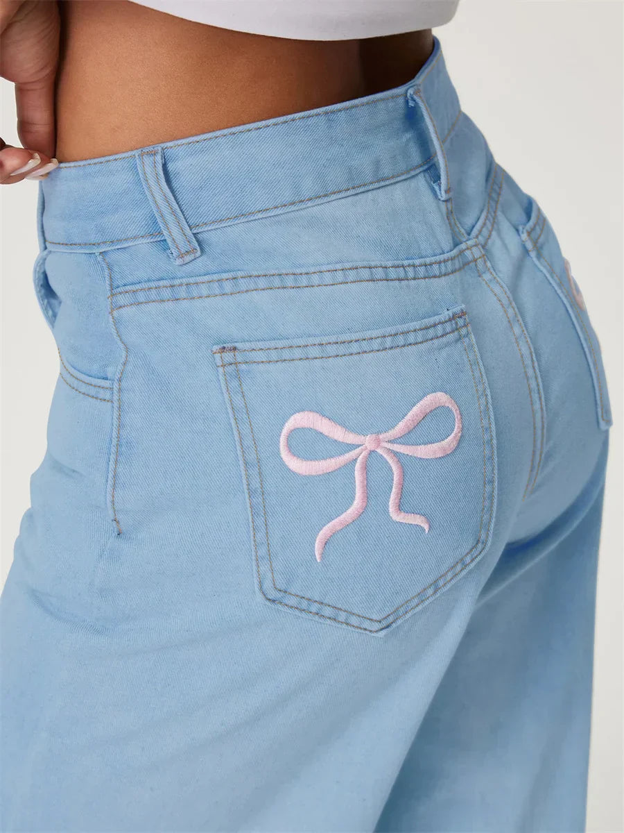Dames Oversized Jeans Blauw Loose Fit