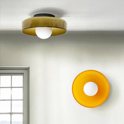 Mulon Plafondlamp en Wandlamp Glas G9 Amber Woonkamer Slaapkamer Design Verlichting Modern Rond