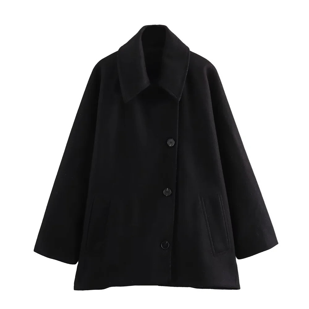 Dames Wintervest Oversized Warm Trenchcoat Stijl