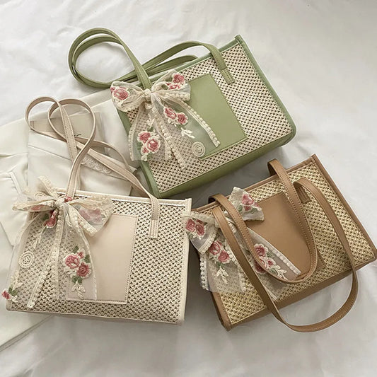 Gevlochten Handtas Zomer Vakantie Chic Mode - StudioMarella