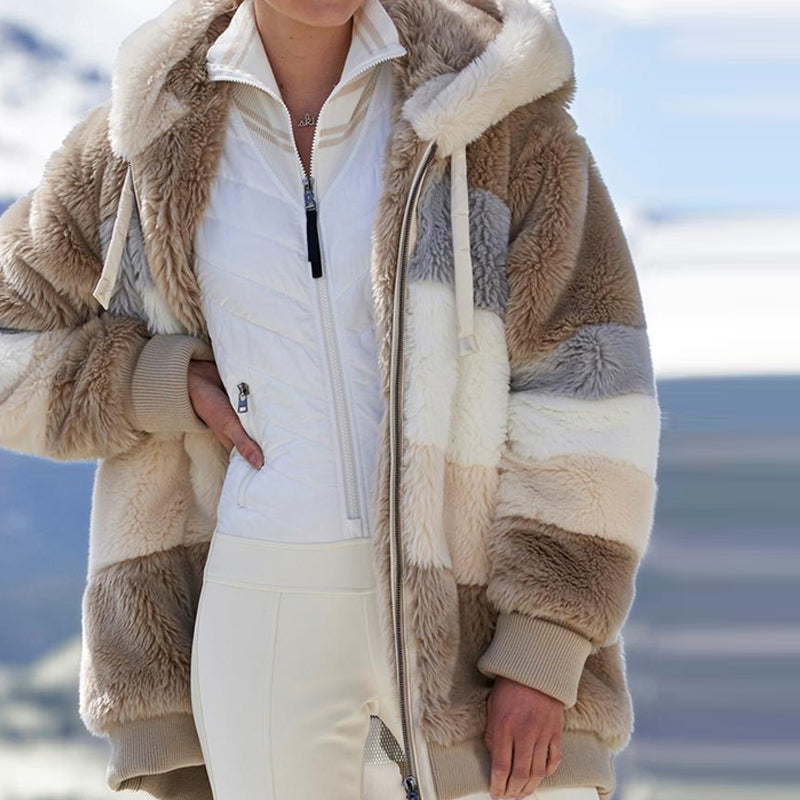 Rode Fleece Jas met Capuchon Warm en Zacht