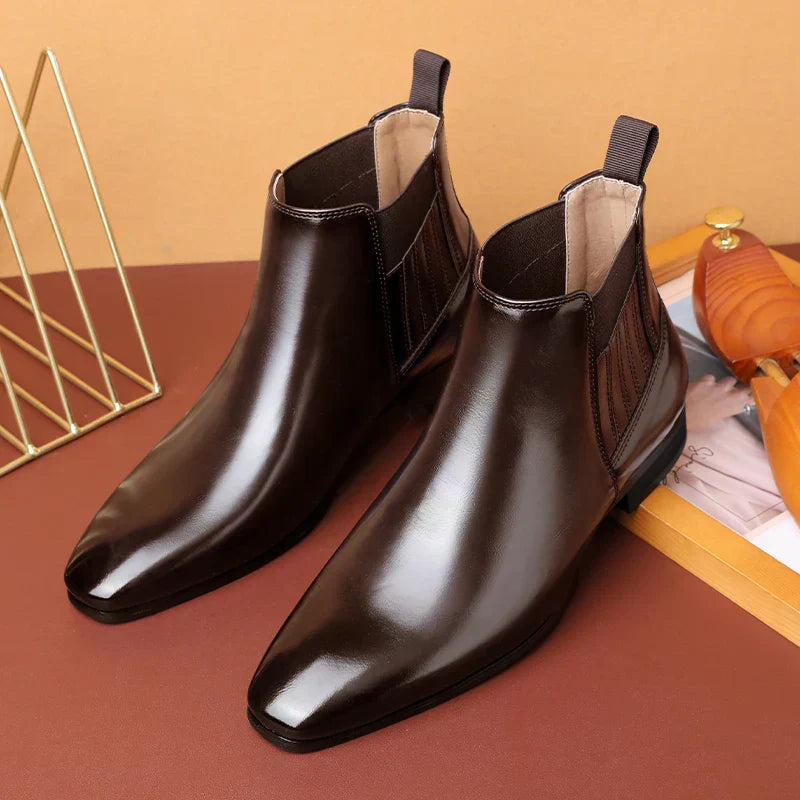 Leren Chelsea Boots voor Heren Glanzend Zwart