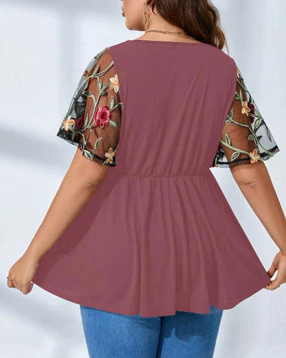 Dames Shirt V-Hals Luchtig Zomerse Mesh Top
