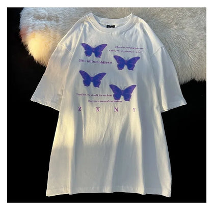 Vrouwelijk T-Shirt Butterfly Print Mooi Moda