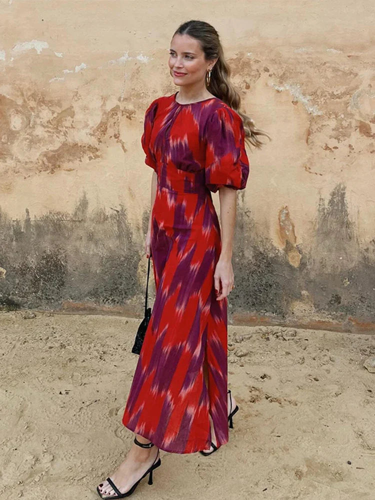 Kleurrijke Midi Jurk Tie Dye Zomerjurk Vrouwen - StudioMarella