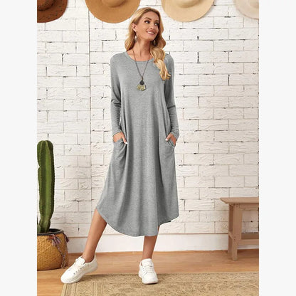 Zomerjurk Rok Lang Mouw Casual Vrouwen