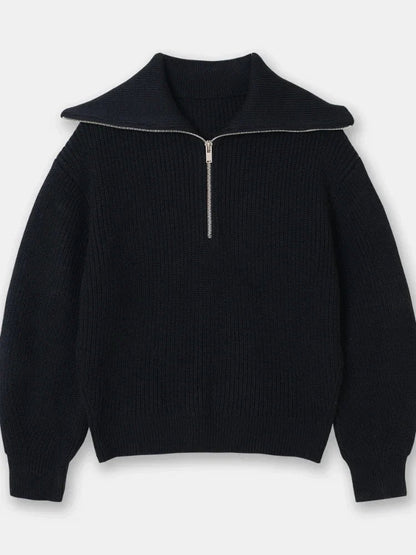 Dames Trui Wijd Met Turtleneck En Gestreepte Details