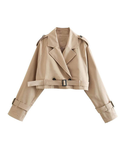 Korte Trenchcoat Beige Damestijl - StudioMarella