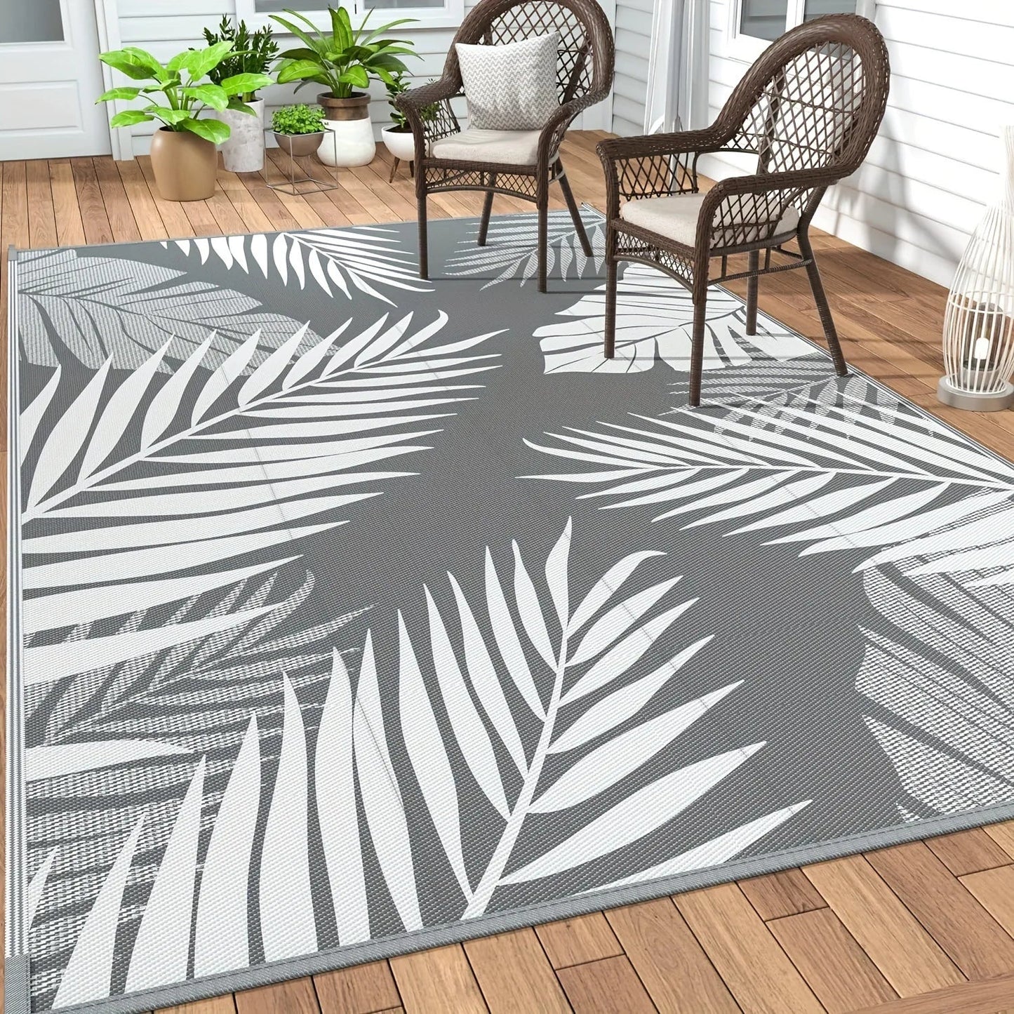 Buitenkleed Grijs Waterproof PP 120x180cm Tuinkleed Opvouwbaar Terras Balkon Camping Picknick Vloermat Buitentapijt