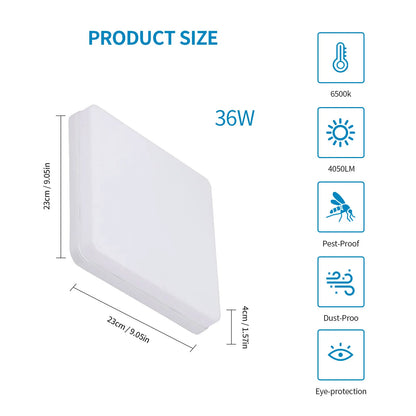 Badkamerlamp Plafond LED Vierkant 48W 6500K IP44 5400LM