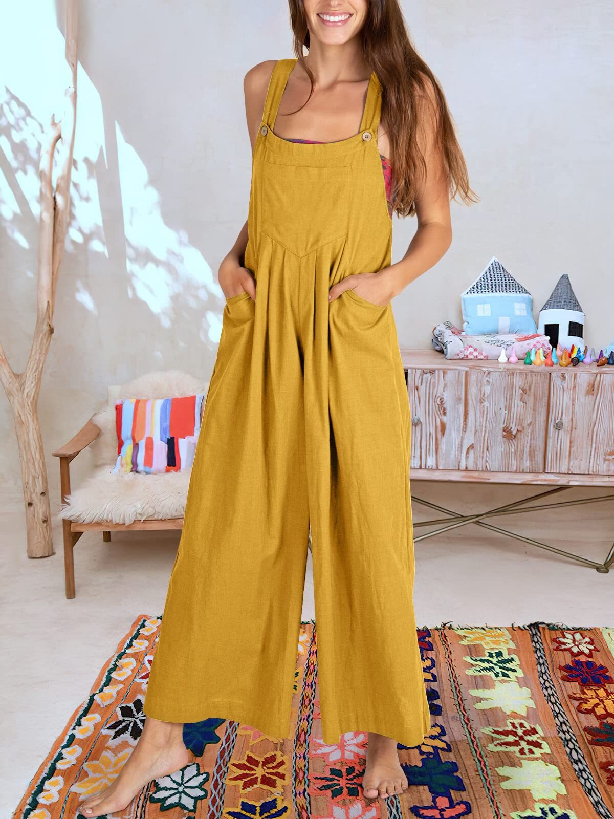 Jumpsuit Zomerkleding Dames Mouwloos Comfortabel