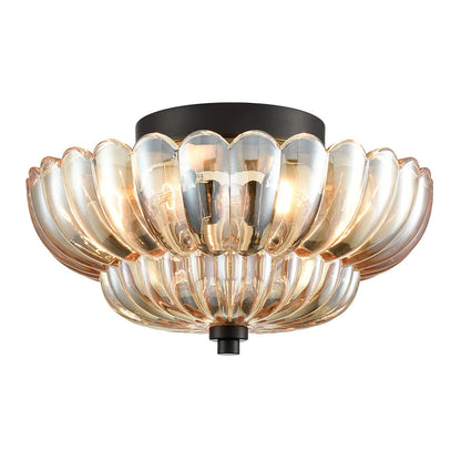 Retro Plafondlamp van Glas – Amberkleurig of Helder – Nostalgische Sfeerverlichting voor Keuken Woonkamer Eetkamer – Vintage Design – E27 Fitting