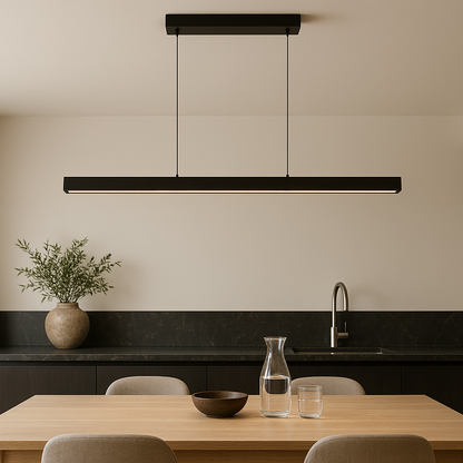 Scandibeam hanglamp LED 3000K zwart eettafel lineaire verlichting modern minimalistisch