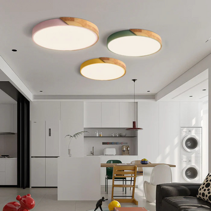 Plafondlamp Hout Scandinavisch LED Rond 23 Of 30cm Modern Design