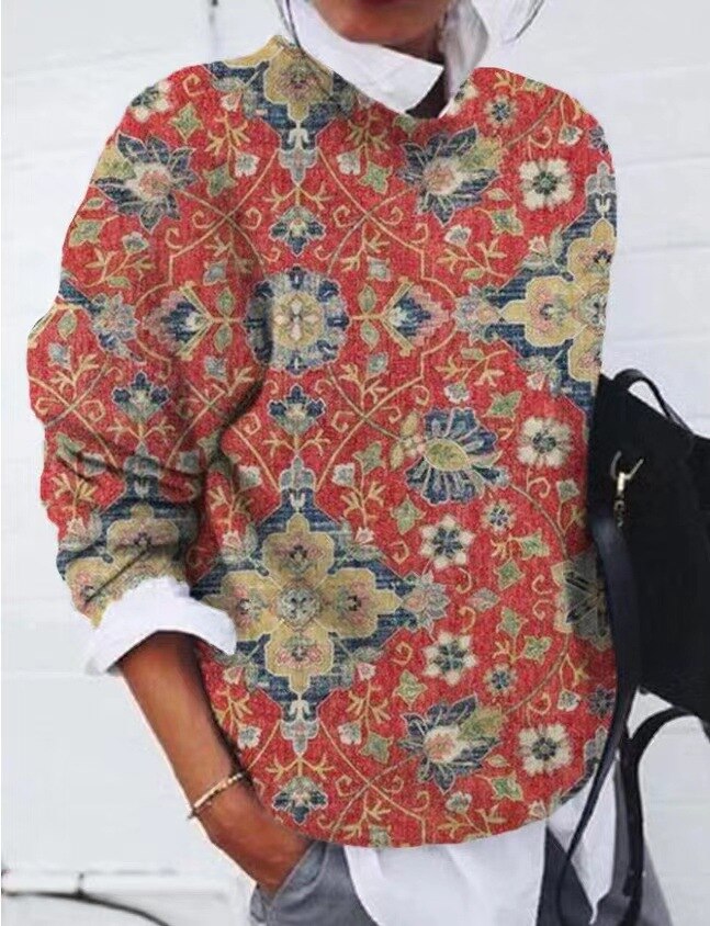 Vrouwelijke Bloemen Trui Floral Print Modieus