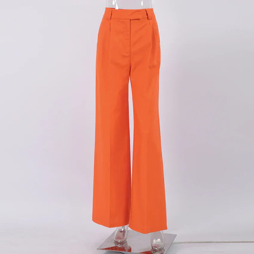 Damesbroek Linnen Oranje Zomerbroek Comfortabele Stijl
