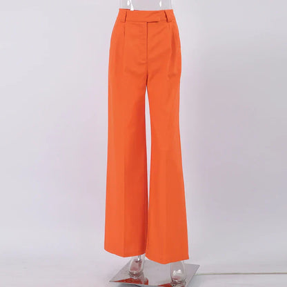 Damesbroek Linnen Oranje Zomerbroek Comfortabele Stijl