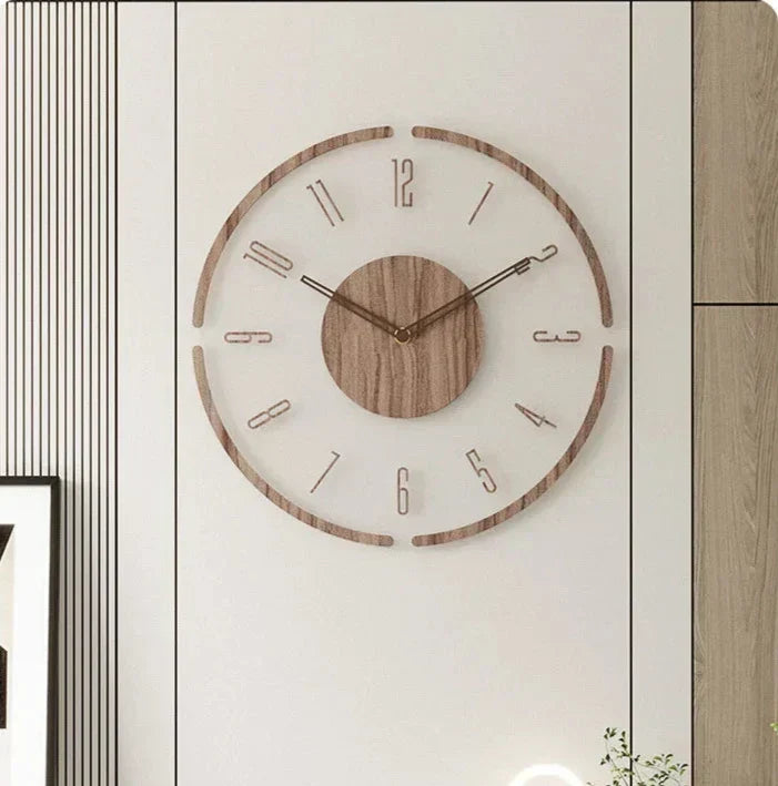 Houten Wandklok 30-35cm Massief Hout Stille Uurwerk Woonkamer Slaapkamer Kantoor Scandinavisch Design