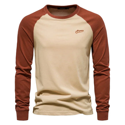 Heren Longsleeve Shirt Sportief Ronde Hals Casual
