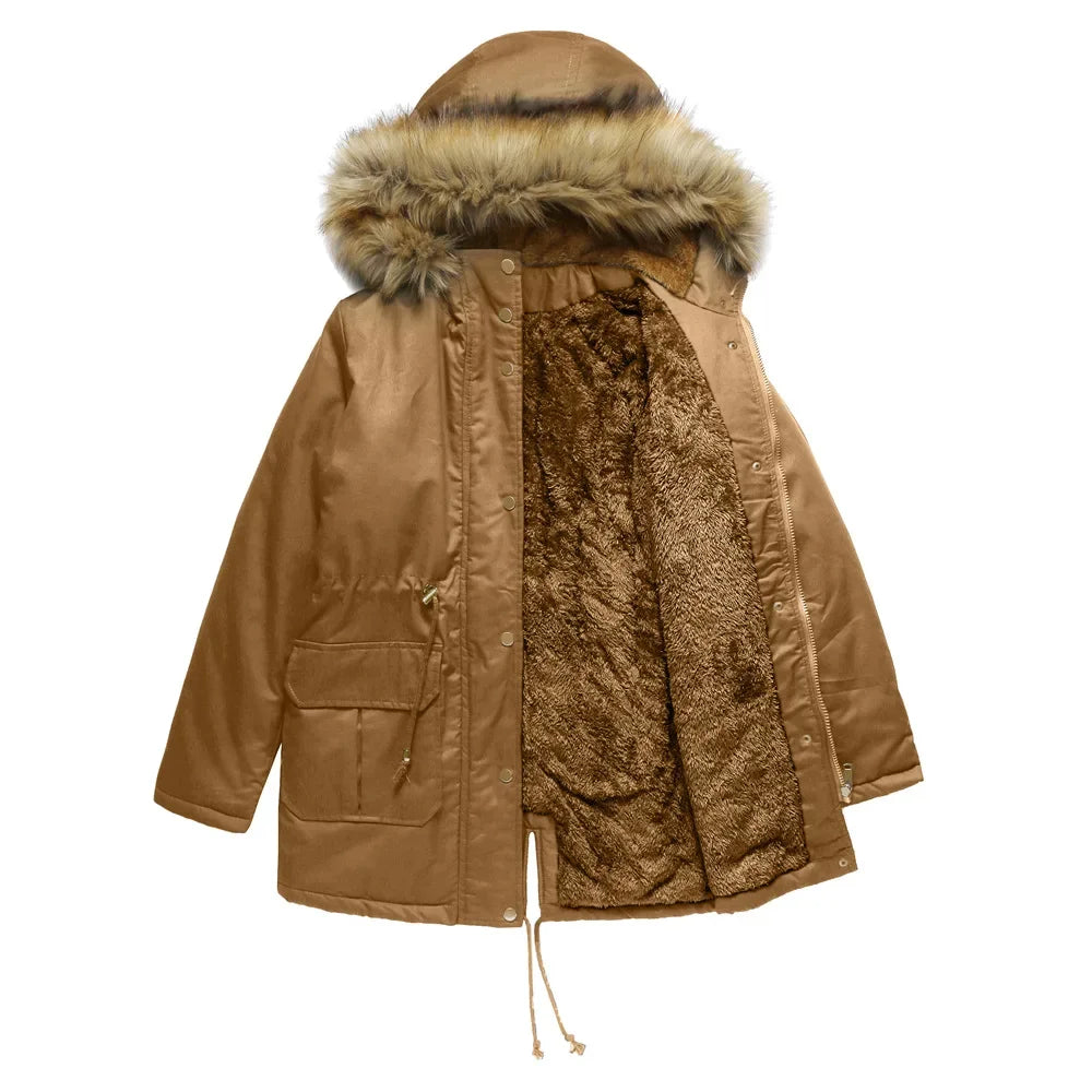 Waterdichte Parka Lange Warmte Kunstbont Jas