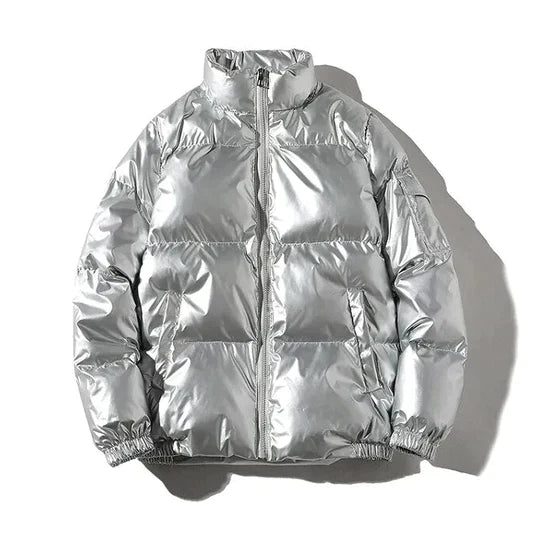 Warme Pufferjas Heren voor Winter Metallic Winddicht