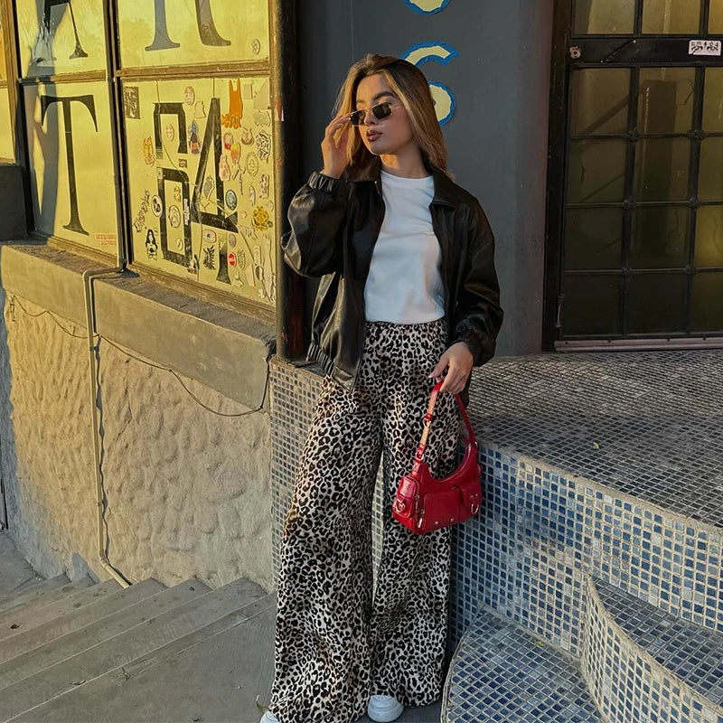Dames Broek Luipaardprint Wijd en Comfortabel