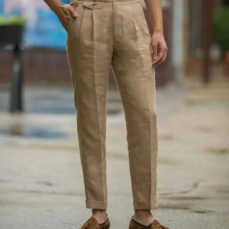 Hoge Taille Mannenbroek Premium Stof Comfortabel Zitten